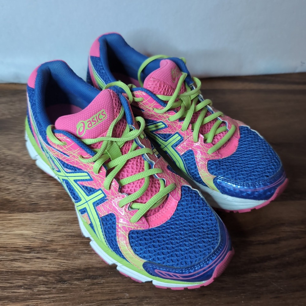 Asics Gel-Excite 2 Womens Running Shoes Blue Pink Yellow T473N US 9